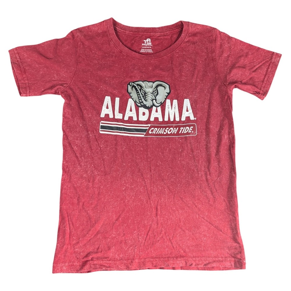Team Athletics Alabama Crimson Tide Kids Acid Wash Graphic T-Shirt Red‎ 12/14